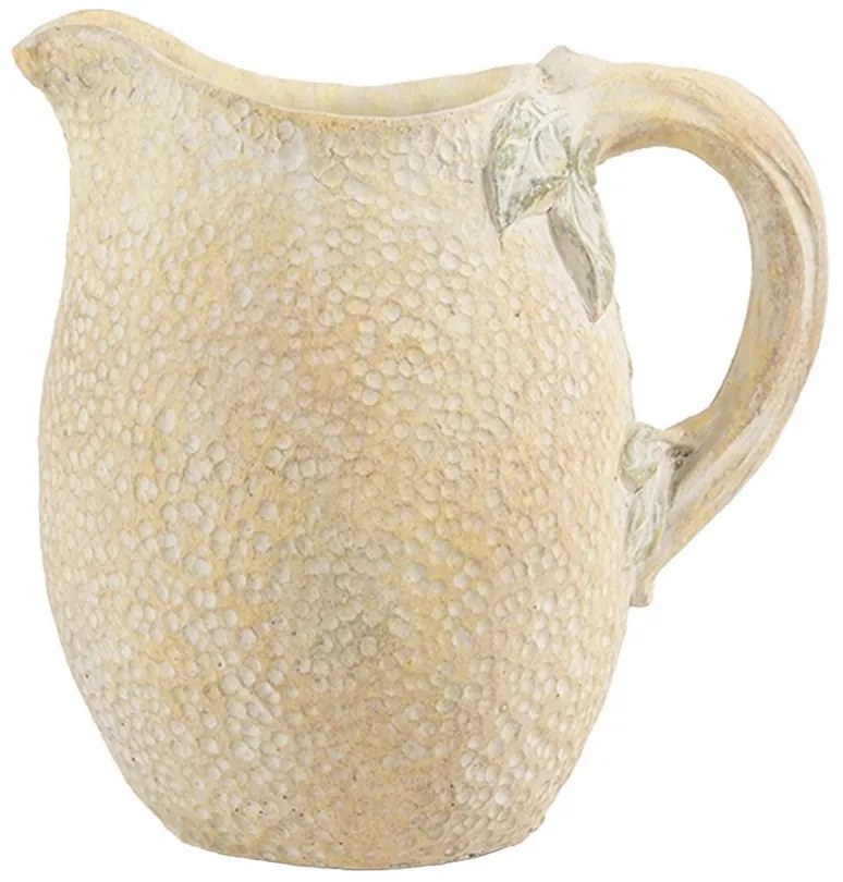 Žltý rustikálny džbán v dizajne citrónu Lemon rustic - 20*15*20 cm