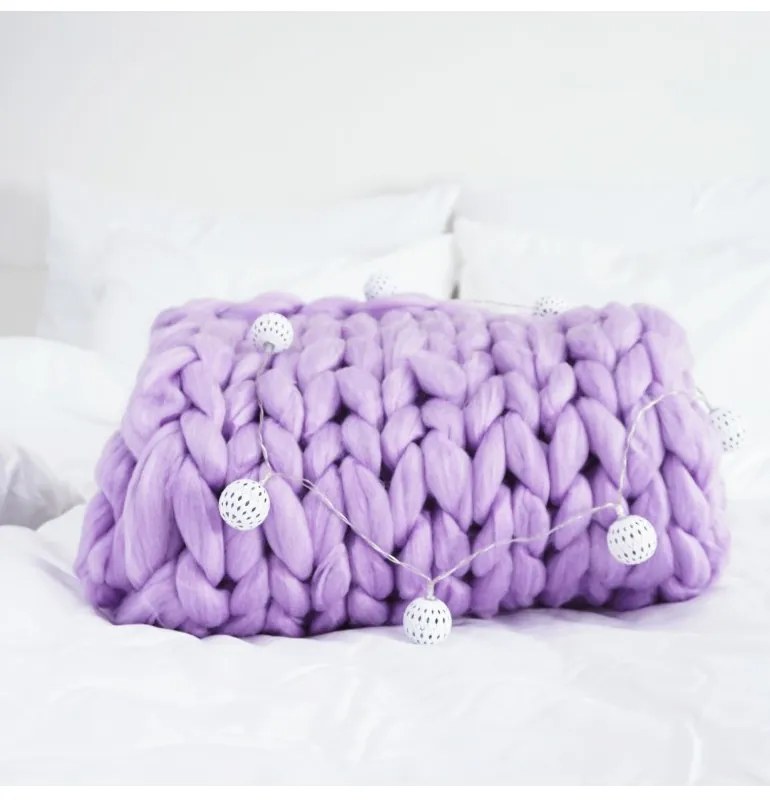 Pletená deka fialová 100 x 120 cm EMI