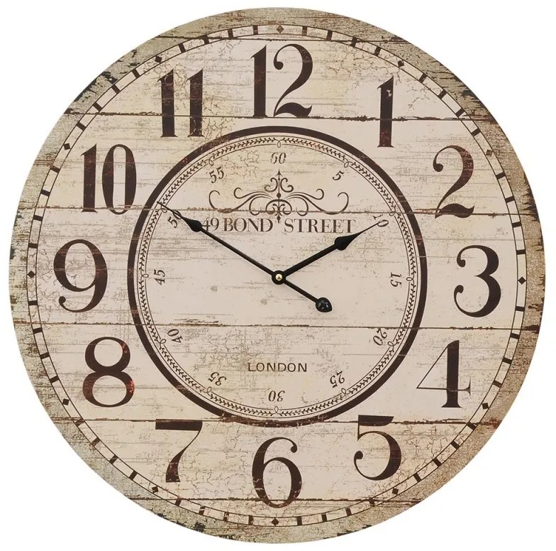 Béžové antik nástenné hodiny Bond Street - Ø 60*5 cm / 1*AA