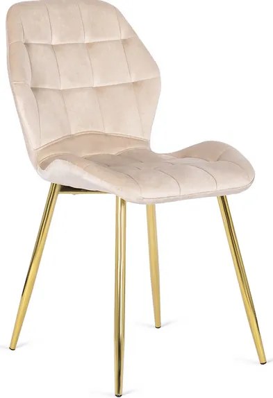 Vintino kreslo TERNI Velvet - kremová farba, nohy biele - vintino.sk