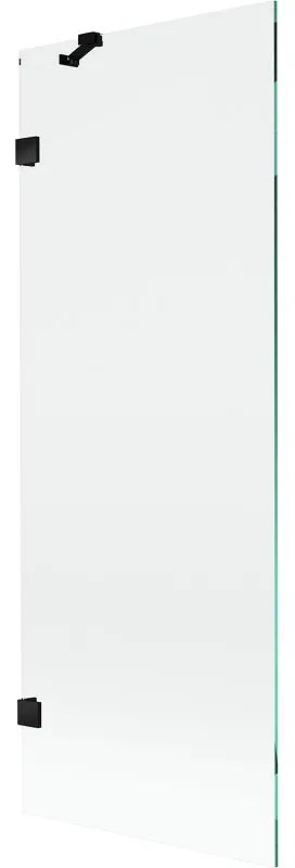 Mexen, Mexen Lunar 1-krídlová vaňová zástena 70 x 150 cm, transparentná, čierna - 897-070-000-70-00