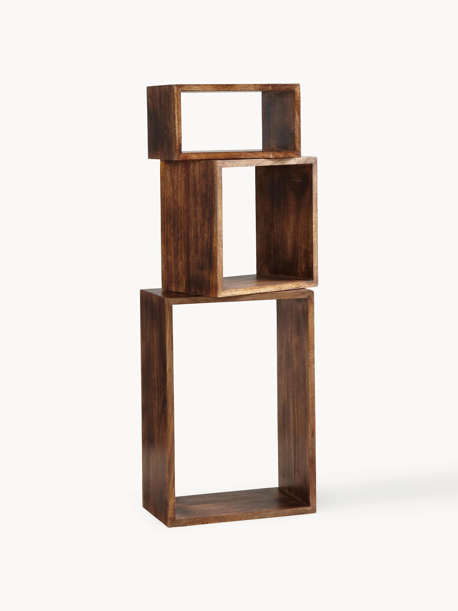 Súprava nástenných regálov z mangového dreva Nisse, 3 ks