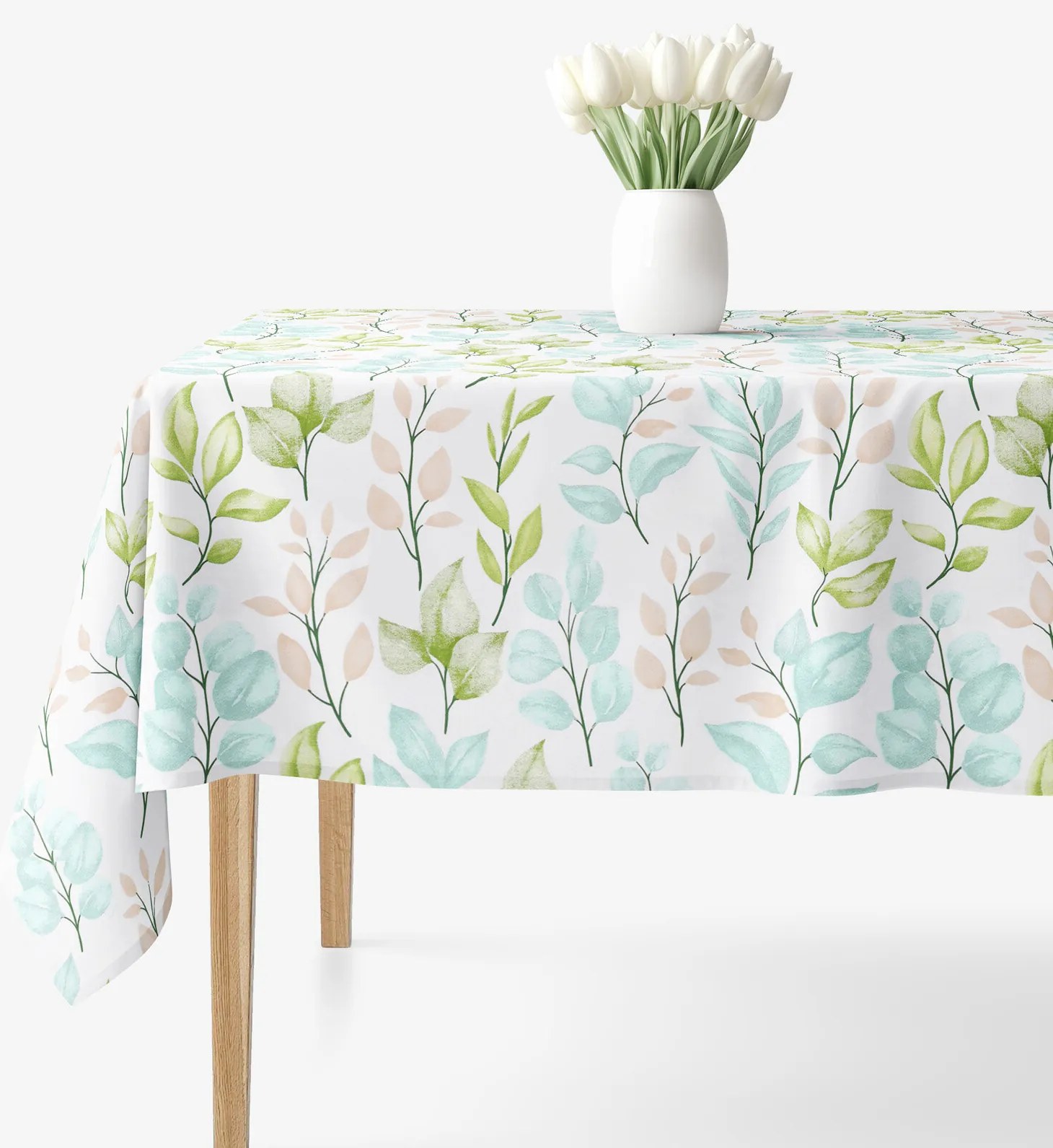 Goldea hranatý obrus 100% bavlnené plátno deluxe - maľované lístky 80 x 80 cm