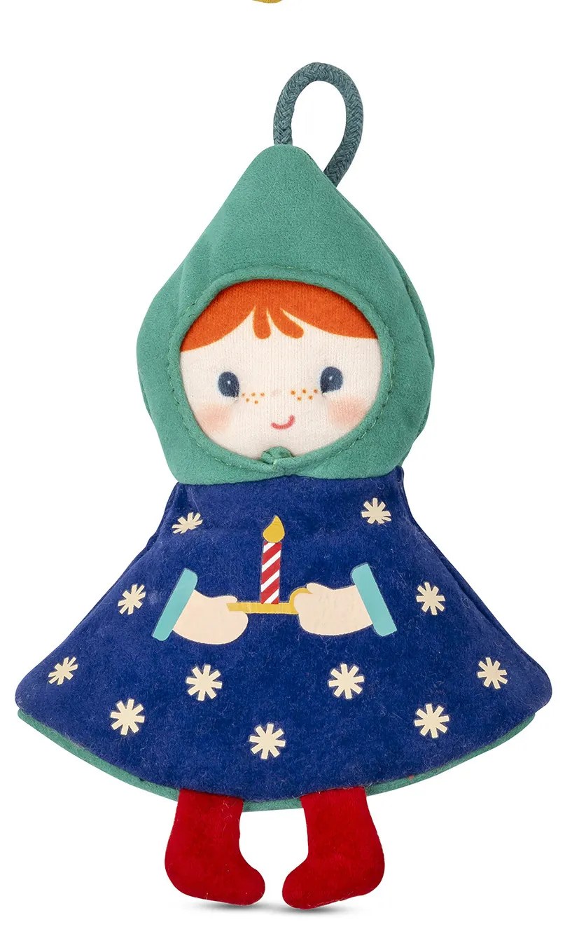 Lilliputiens – vianočná plyšová dekorácia – modrá elfka Titti