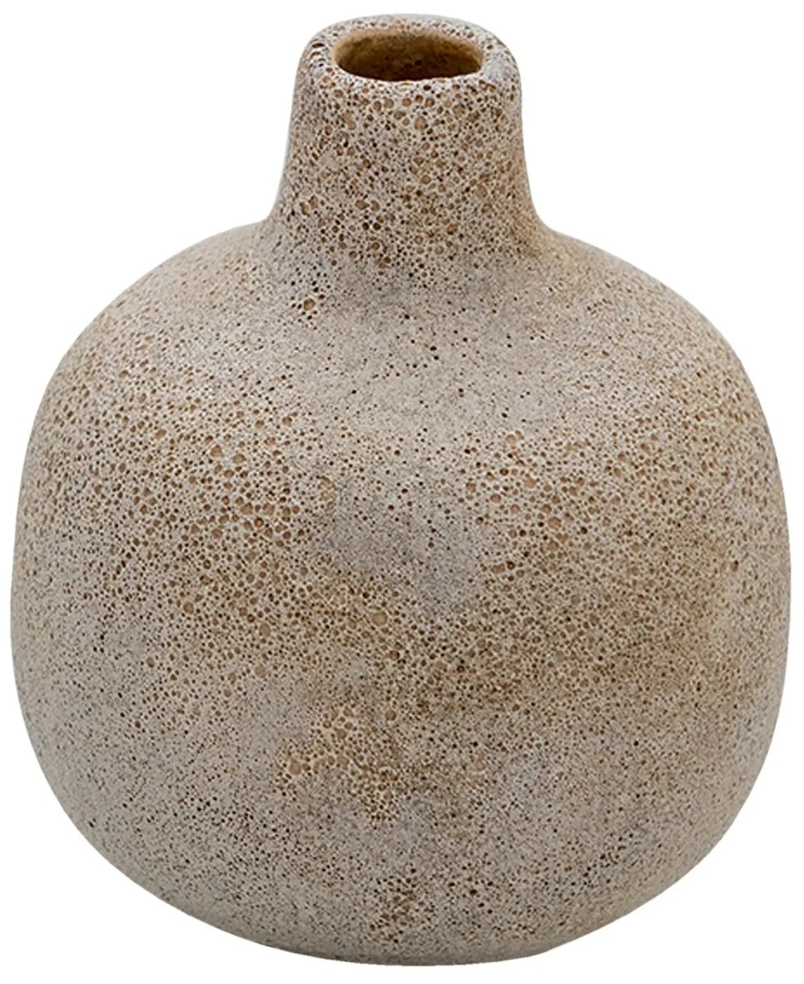 Krémová keramická váza s patinou Annora - Ø 9*9 cm