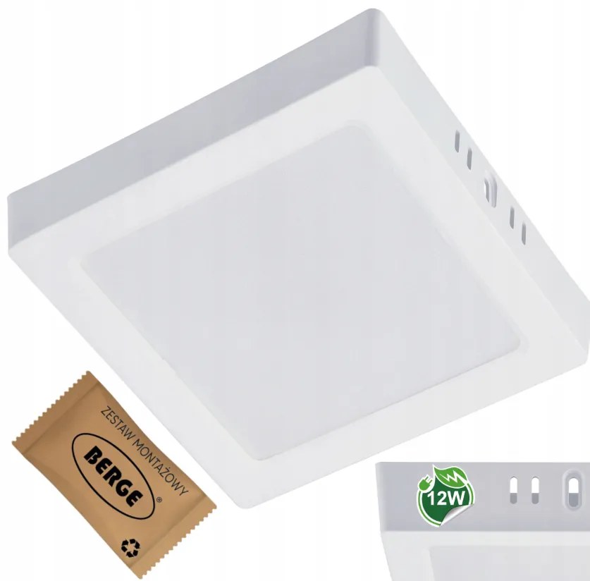 BERGE Prisadený štvorcový LED panel 12W - 1320lm - neutrálna farba