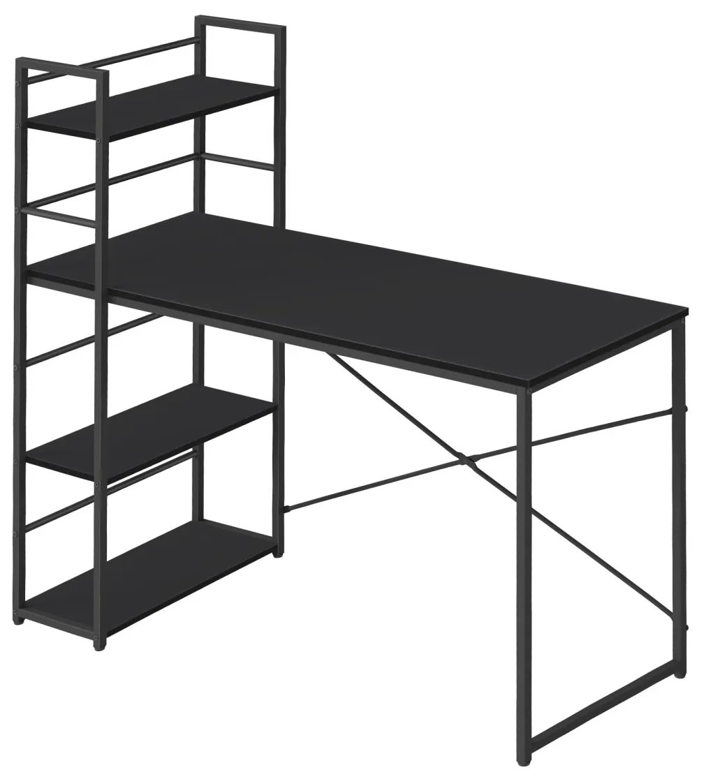Písací stôl MAX 4.0 SONOMA s regálom 120x44 cm, čierny