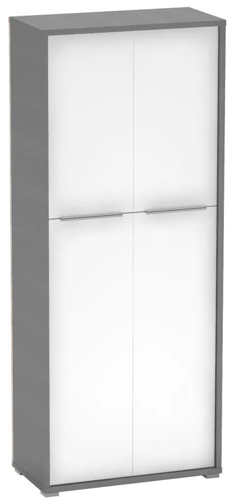 Policová skriňa Hamila NEW TYP 07 (grafit + biela). Vlastná spoľahlivá doprava až k Vám domov. 1028762