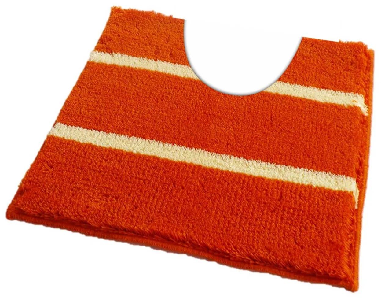 ROUTNER Kúpeľňová predložka IRSINA Oranžová 10506 - Oranžová / 50 x 50 cm WC s výkrojom 10506