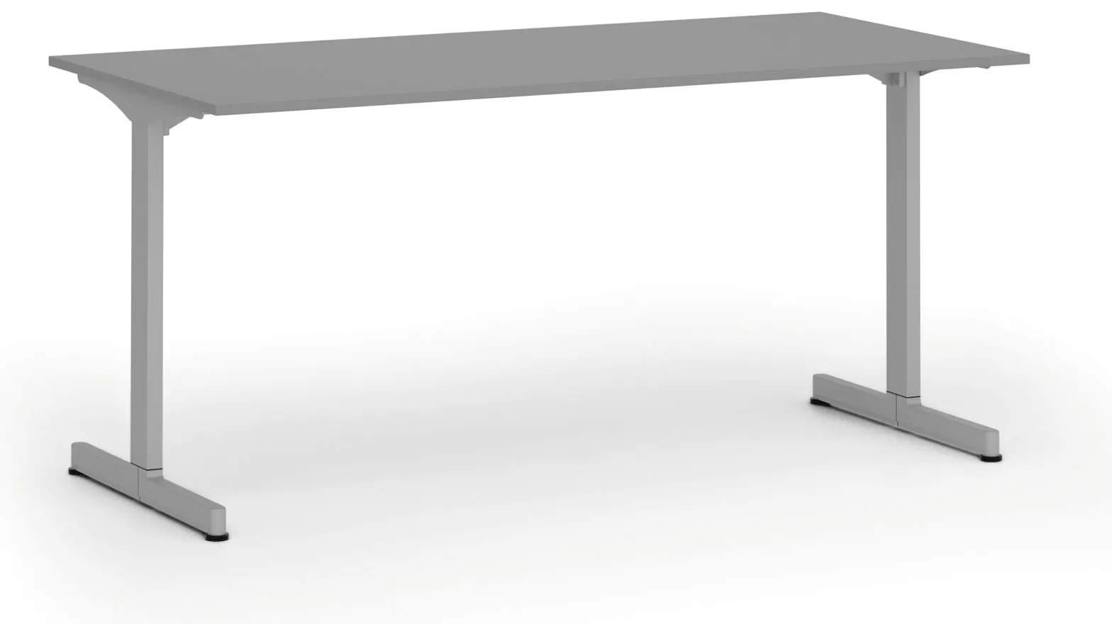 Kancelársky stôl PRIMO BETA, 160x80 cm, sivá podnož, grafit