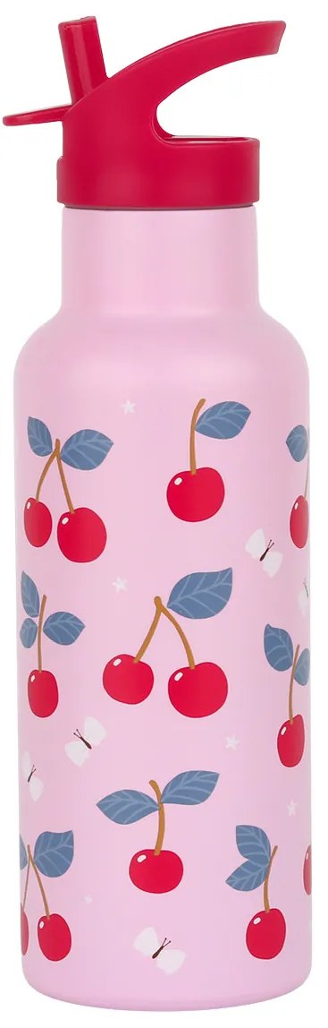 A Little Lovely Company - antikorová fľaša na pitie, 500 ml - čerešne