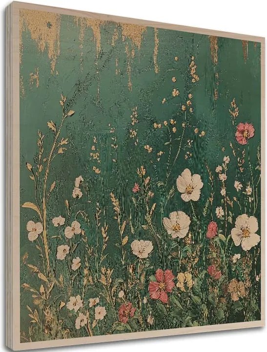 Obraz na dreve - Lúčne kvety severu