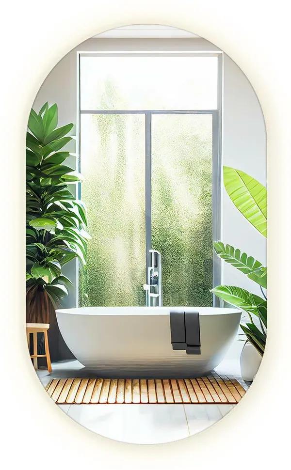 Oválne zrkadlo s led osvetlením 40x70 cm Teplé svetlo (3000K)