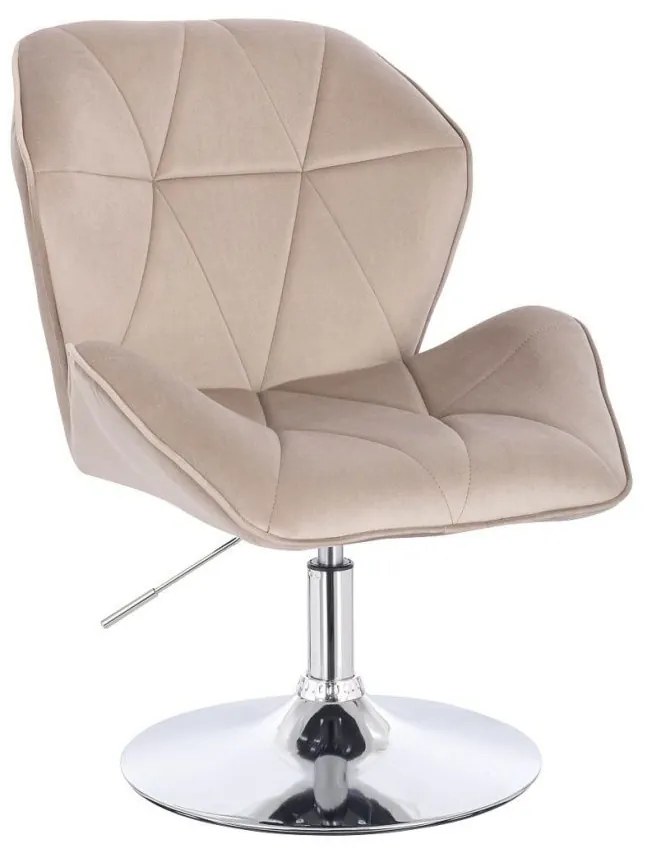 LuxuryForm DESIGN Stolička MILANO MAX VELUR na striebornom tanieri - latte