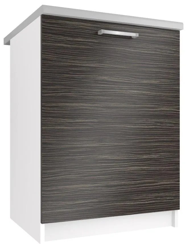 Kuchynská skrinka Belini spodná 60 cm eben kráľovský s pracovnou doskou TOR SD60/0/WT/HK/0/P