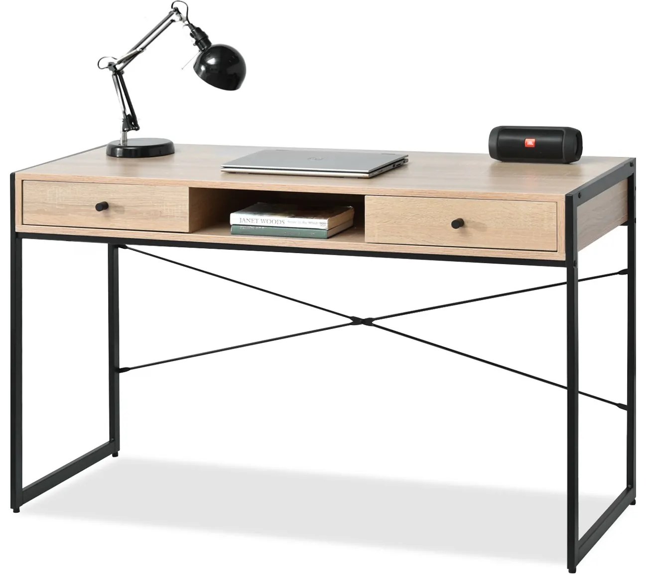 PC stolík Nills (dub + čierna). Akcia -24%. Vlastná spoľahlivá doprava až k Vám domov. 1109797