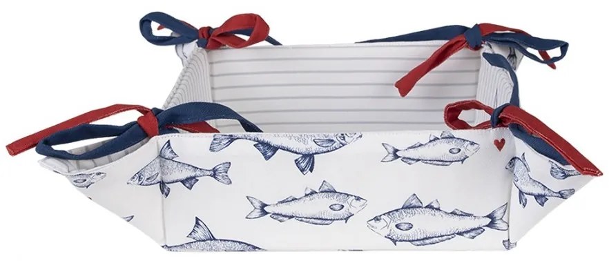 Modrobielý košík na pečivo Sun Sea And Fish - 35*35*8 cm Modrobielý košík na pečivo Sun Sea And Fish - 35*35*8 cm