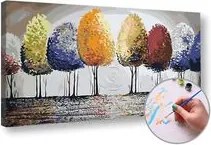 Maľovanie podľa čísel FAREBNÉ STROMY – stredná náročnosť