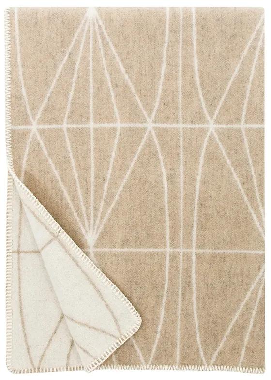 Vlnená deka Kehrä 130x180, béžová