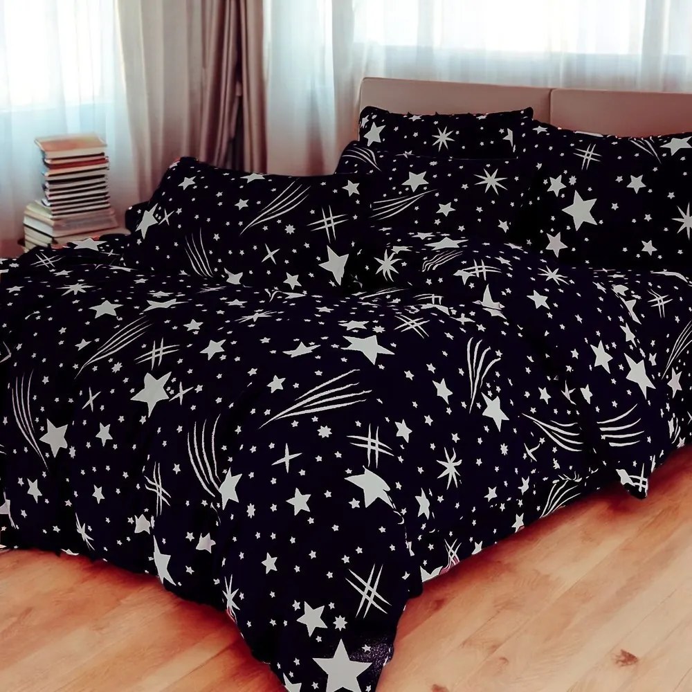 Jemné mikroplyš obliečky Homa TORELA BLACK 3-dielna sada 140x200 cm