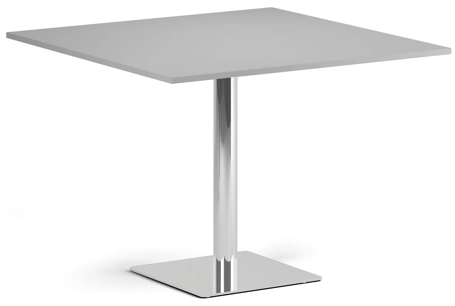 Konferenčný stolík ENZO, 100x100 cm, chróm podnož, sivá