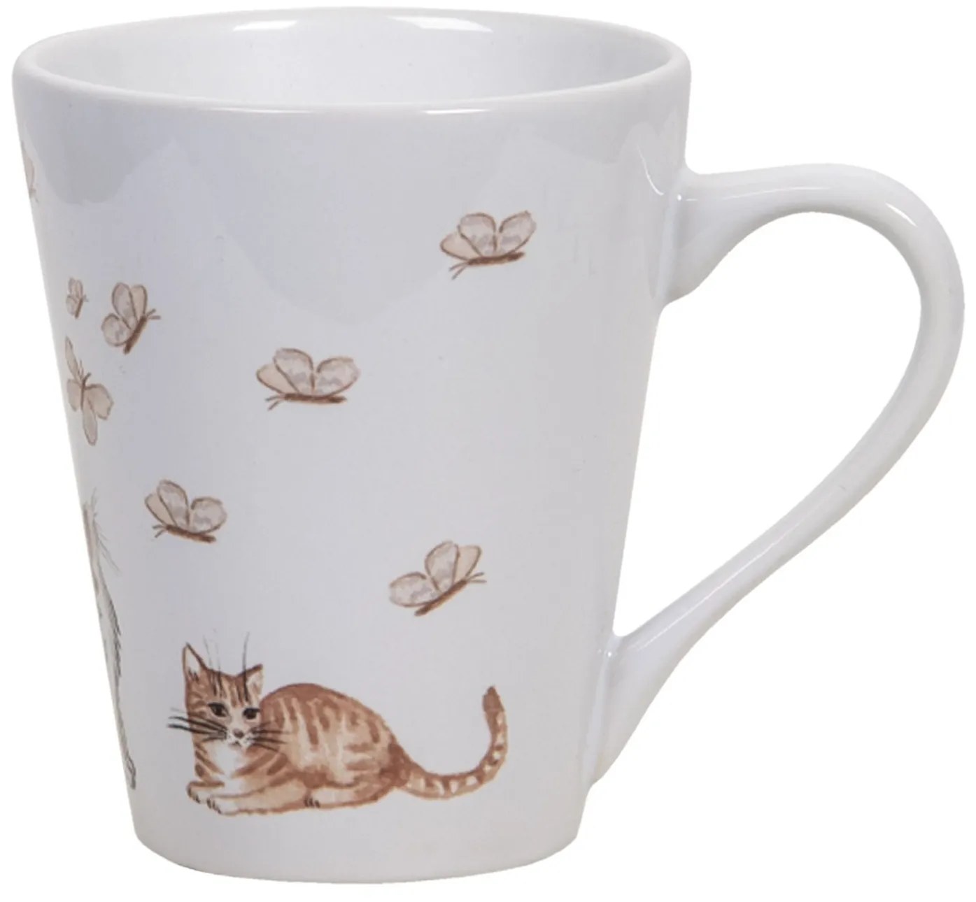 Hrnček s mačičkou a motýliky - Ø 9 * 10 cm / 300 ml