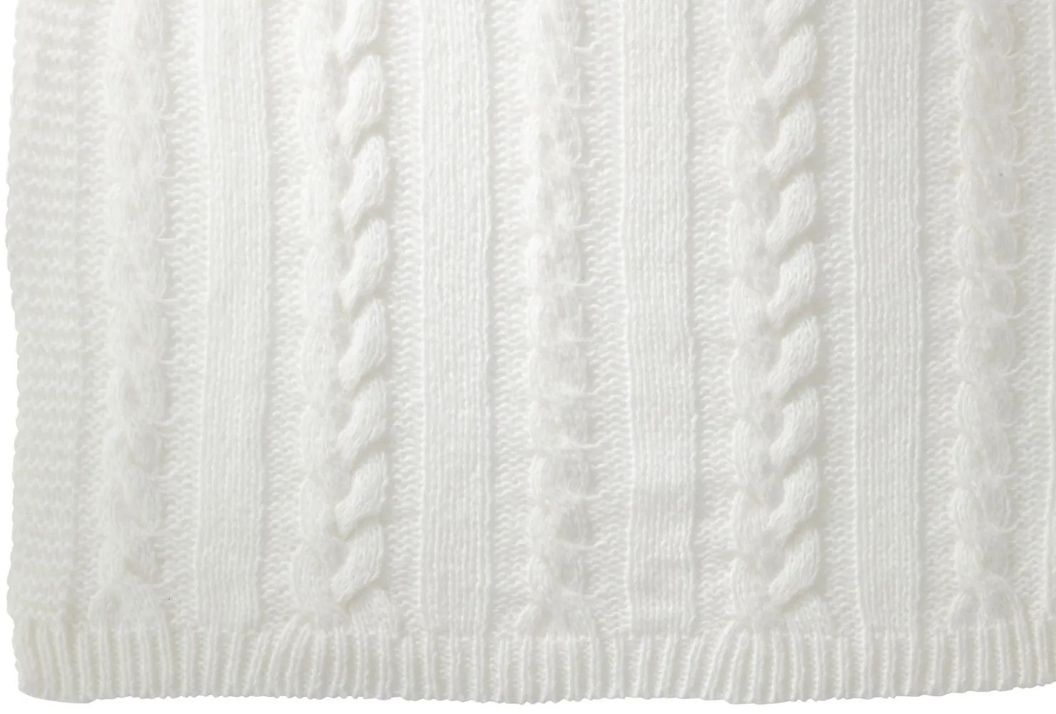 Biely pletený pléd Twist - 130*180*3cm