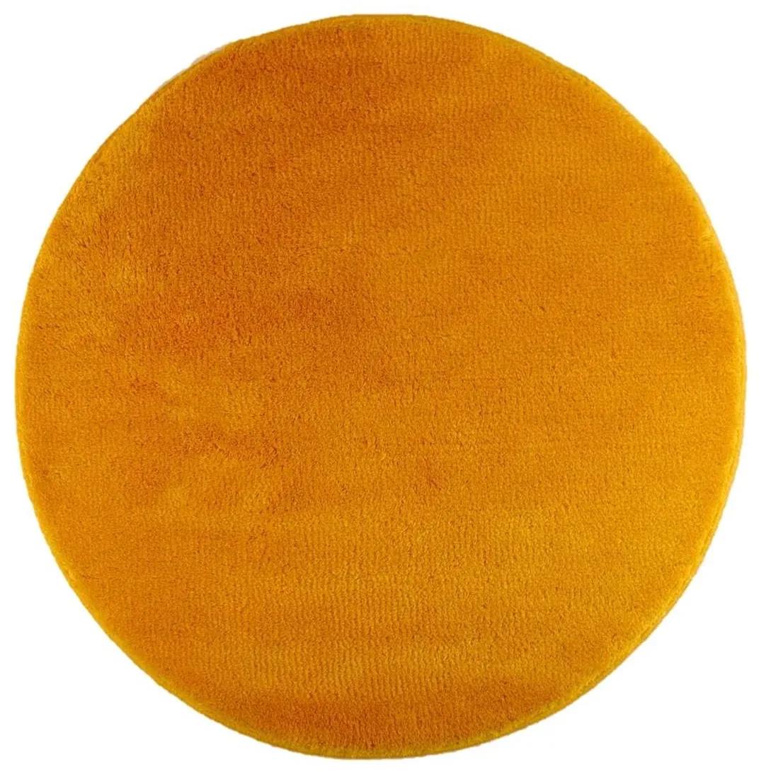 ROUTNER Kúpeľňová predložka UNI COLOR Žltá 10114 - Žltá / Kruh Ø 90 cm 10114