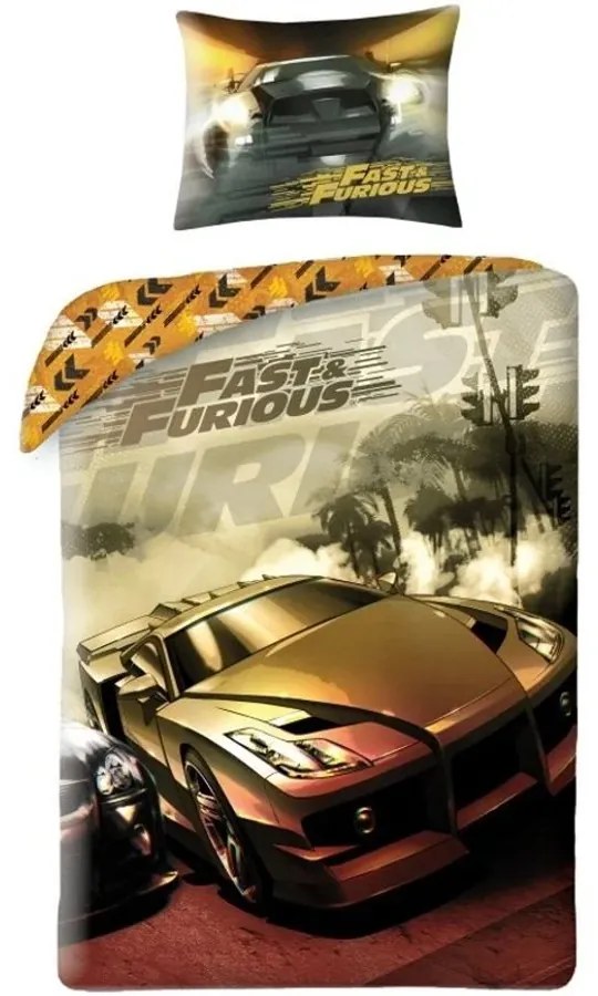 Bavlnené posteľné obliečky Rýchlo a zbesilo - The Fast and The Furious - 100% bavlna - 70 x 90 cm + 140 x 200 cm