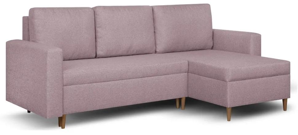 Rozkladacia rohová sedacia súprava KENO Ružová