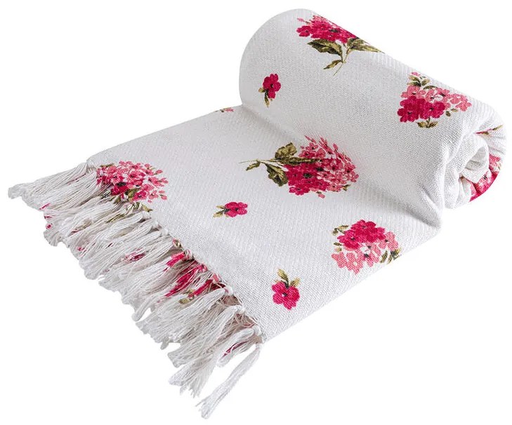 Dámsky pléd so strapcami RUŽA 125 x 150 cm