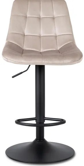 Barová stolička LEON - zamatová bežová, čierna - vintino.sk