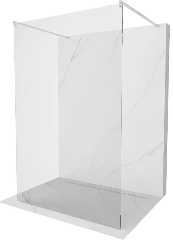 Mexen Kioto, sprchová zástena Walk-In 160 x 200 cm, 8mm číre sklo, brúsená oceľ profil, 800-160-002-97-00