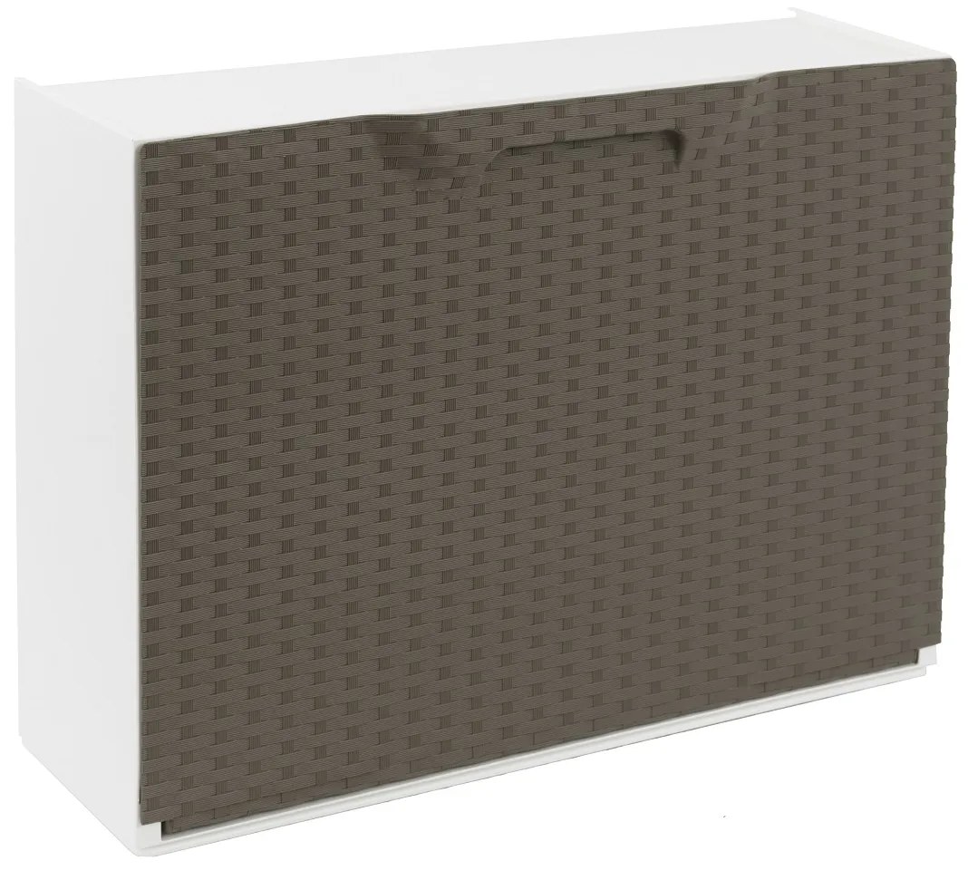 ARTPLAST Plastový botník RATTAN taupe / biely 51x17,3x40 cm