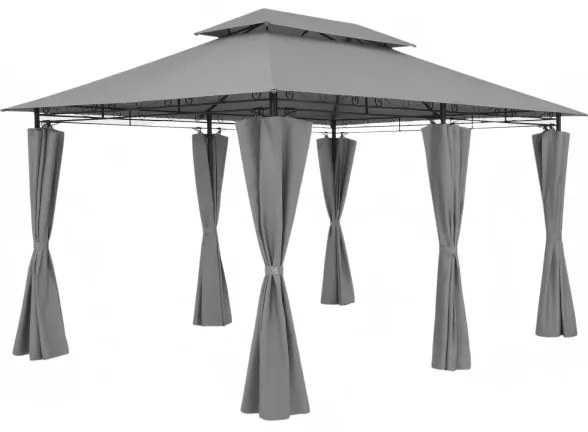 Záhradný Altánok Pavilón TOPAS 220g/m 4x3m svetlo šedý