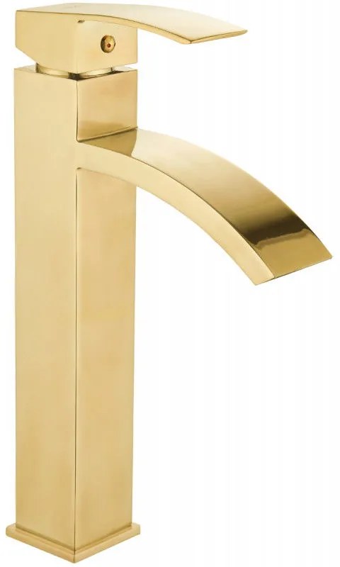 Mexen Libra vysoká umývadlová batéria, zlatá, 745110-50