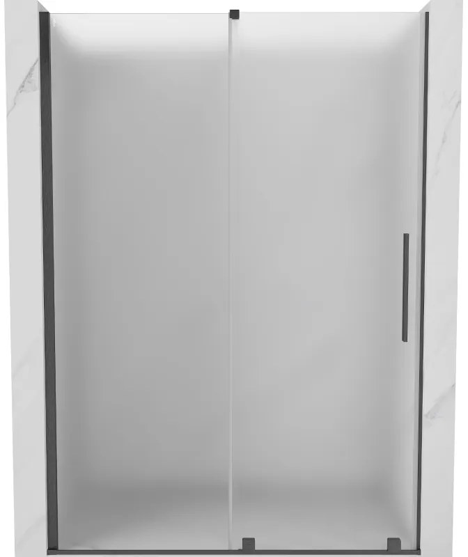 Mexen Velar, posuvné sprchové dvere do otvoru 160 cm, 8mm sklo námraza, grafit brúsený, 871-160-000-31-66