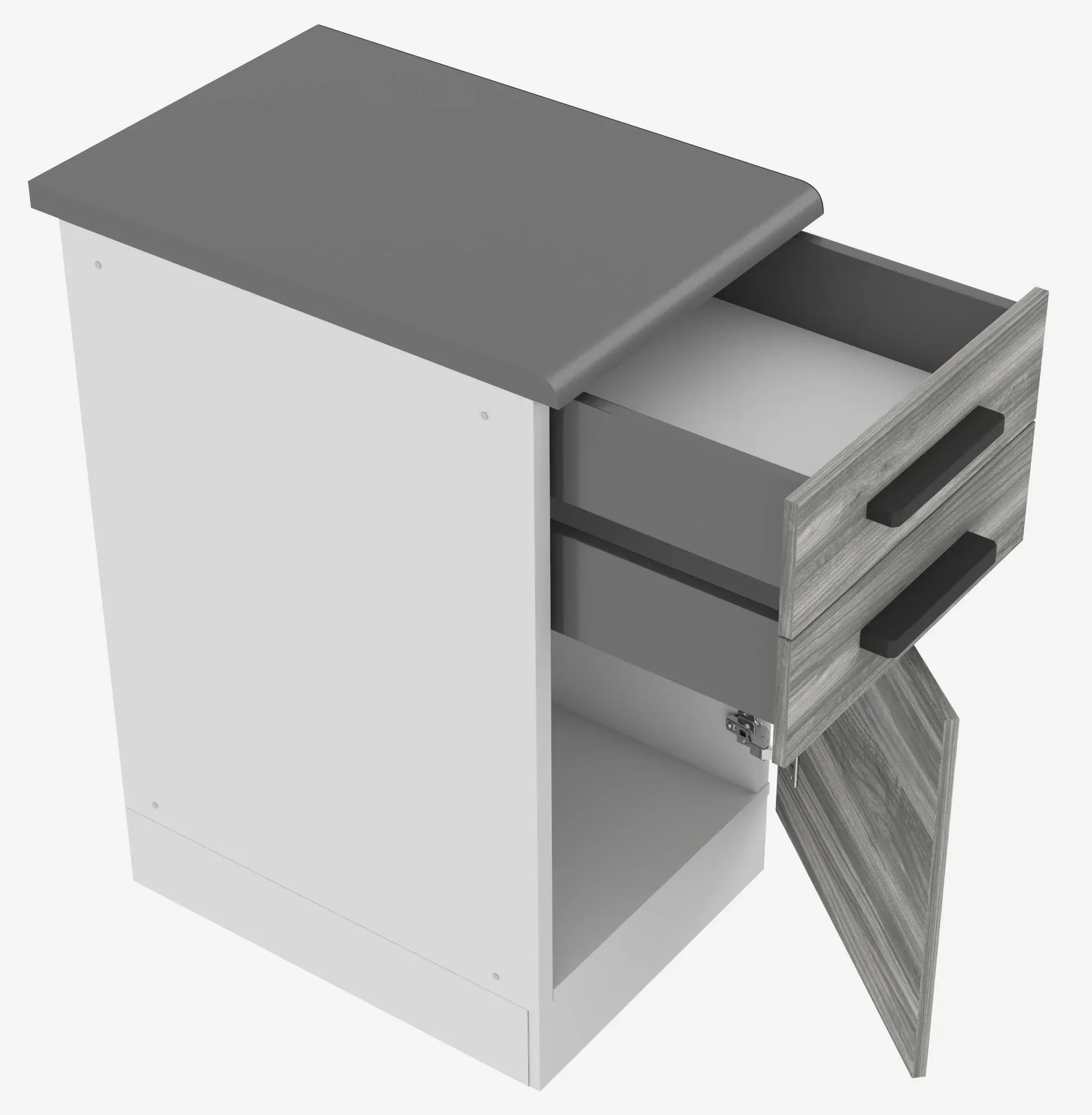 Kuchynská skrinka Belini Premium Full Version spodná so zásuvkami 40 cm šedý antracit Glamour Wood s pracovnou doskou