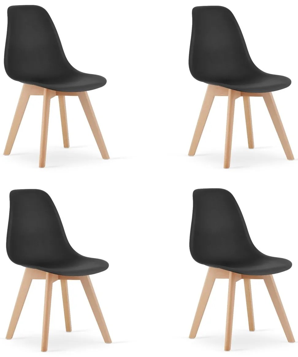 Súprava 4ks jedálenských stoličiek KITO čiernych