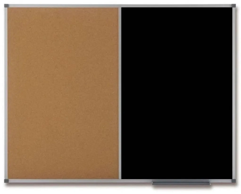 Toptabule.sk Kombinovaná tabuľa čierna v hliníkovom ráme 60x40 cm