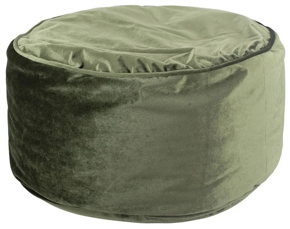 Machovo zelený zamatový guľatý puf Copper - 60 * 60 * 30cm