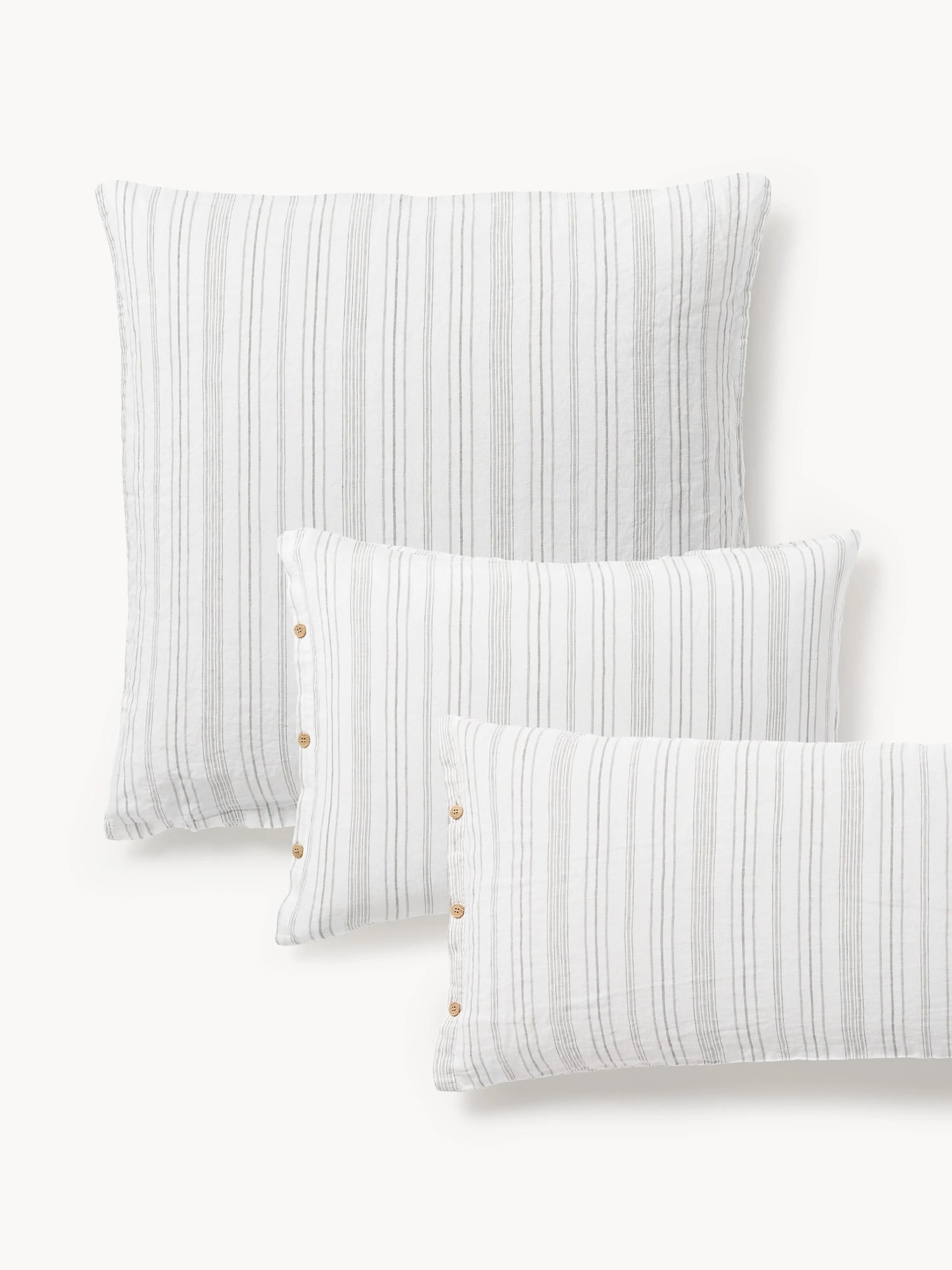 Obliečka na vankúš z vypraného ľanu's prúžkami Telma