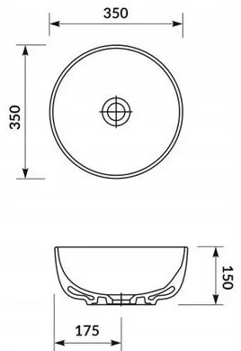 Cersanit Moduo, umývadlo na dosku 350x350x150 mm, biela, K116-047