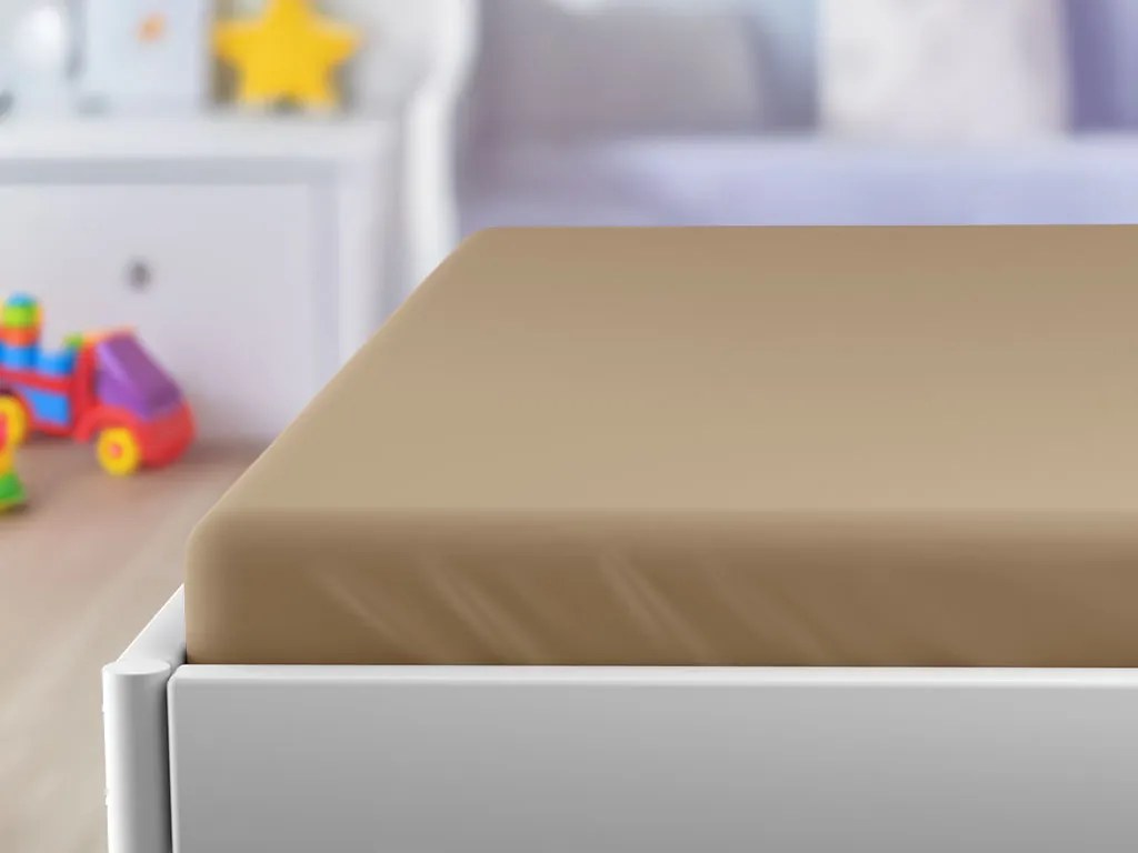 Jersey plachta do detskej postieľky béžová 70 x 140 cm