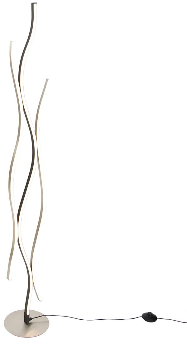 Design vloerlamp zwart met zilver incl. LED dimbaar - Blaze