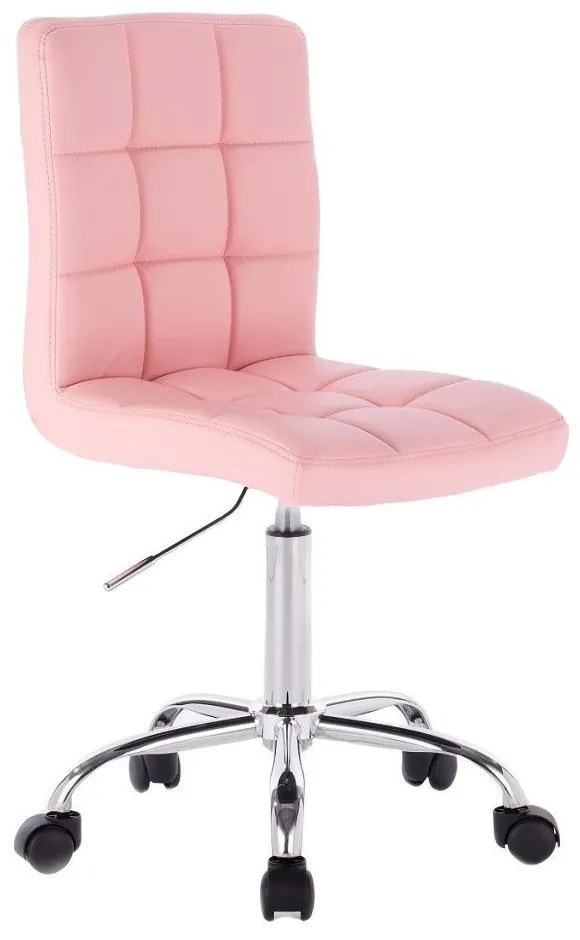 LuxuryForm DESIGN Stolička TOLEDO na striebornej podstave s kolieskami - ružová