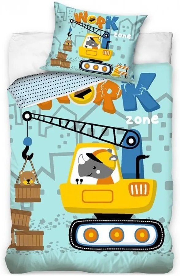 Bavlnené posteľné obliečky Nosorožec žeriavnik - 100% bavlna Renforcé - 70 x 90 cm + 140 x 200 cm