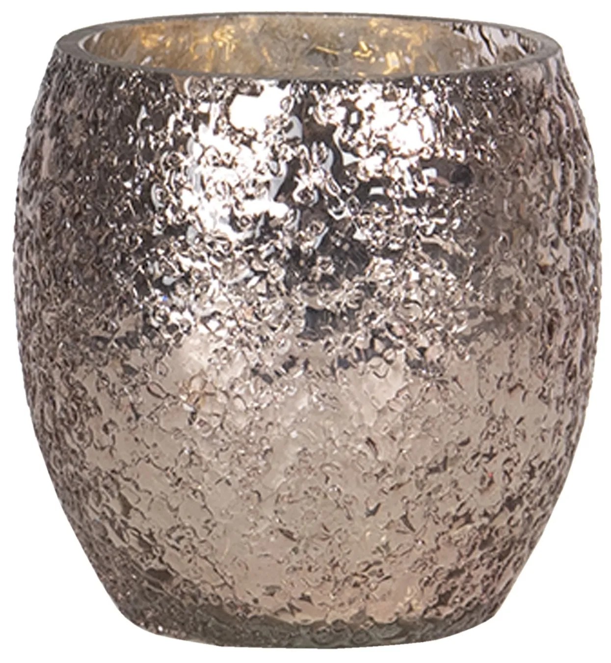 Ružovo - zlatý sklenený svietnik - Ø11 * 10 cm