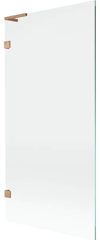Mexen, Mexen Lunar L 1-krídlová vaňová zástena 90 x 150 cm, transparentná, brúsená meď - 897L-090-000-65-00