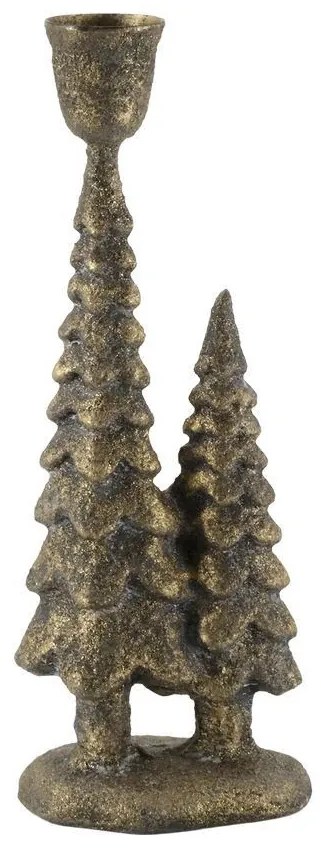 Mosadzný antik kovový svietnik so stromčekmi Cannie - 7*5*20 cm
